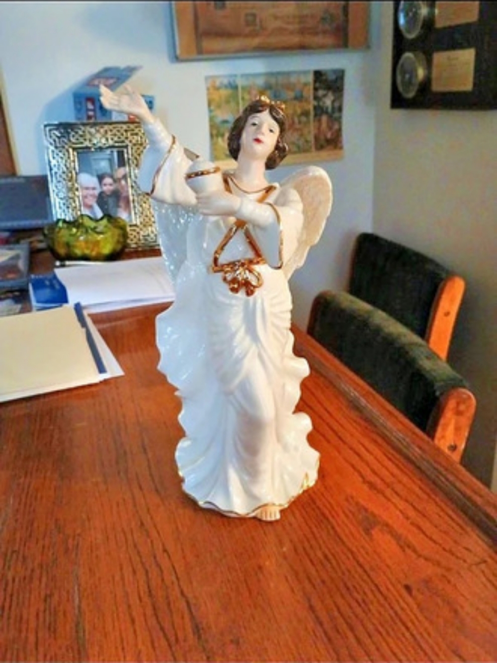 White & Gold Angel Figurine Decor